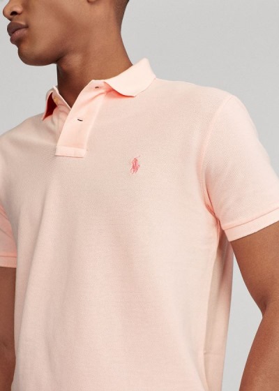 Men's Ralph Lauren Pink Pony Custom Slim Fit Polos | 753891LKQ